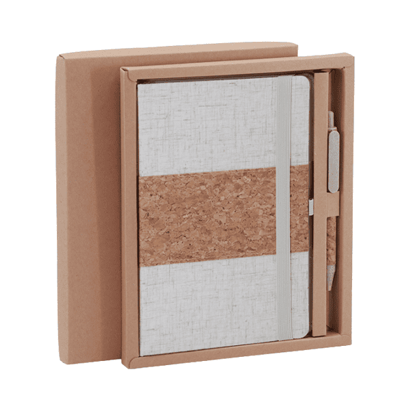 Zacata - Cork and Linen A5 Notebook and Pen Set 1 Zacata-Cork-and-Linen-A5-Notebook-and-Pen