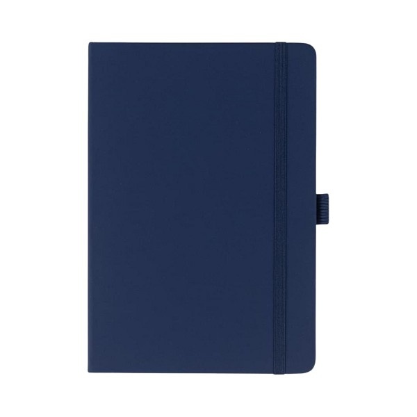 eco-neutral-green-notebook-navy-blu Company Branded A5 notebook For Corporate Gifting