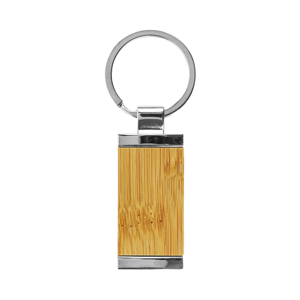 Pambo - Rectangular Bamboo and Metal Key Holder 1 Pambo - Rectangular Bamboo and Metal Key Holder