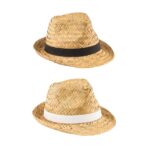 Personalized straw hat with polyester band