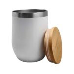 Sustainable double wall mug with bamboo lid