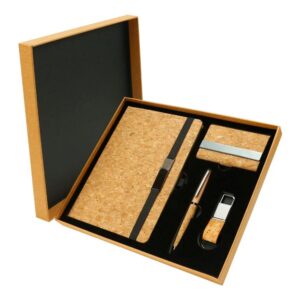 Promotional pen, card holder, and keychain gift sets