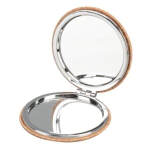 Round cork pocket mirror for eco-friendly corporate gifts