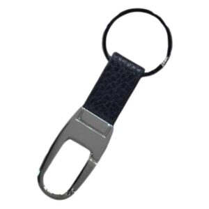 Custom metal keychain with PU leather for corporate gifts