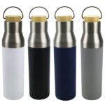 Damaru recycled stainless steel flask with bamboo lid