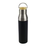 Damaru double-wall recycled stainless steel flask with bamboo lid