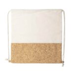 Promotional recycled cotton drawstring bag with cork base