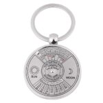 Zinou silver perpetual calendar keychain with 50-year calendar