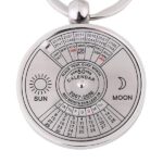 Zinou 50 years perpetual calendar keychain in silver