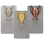 Compact metal cup trophy in bronze