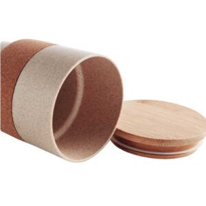 Promotional wheat straw cups with bamboo lids