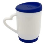 Personalized ceramic coffee mug with silicone lid