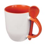 Vibrant colorful sublimation mug with spoon