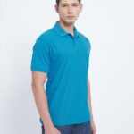 Fully recycled polo shirt with eco-friendly features