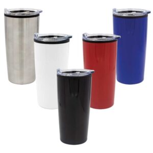 Double wall travel mug with clear lid