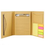 Eco-friendly tri-fold notepad with sticky notes