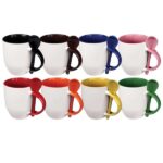 Vibrant colorful sublimation mug with spoon