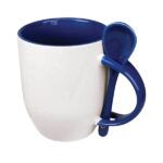 Stylish inner colour mug with spoon perfect for branding