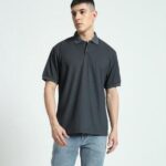 Regular-fit textured-knit polo shirt for men