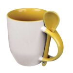 Vibrant colorful sublimation mug with spoon