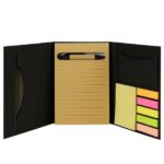 Compact tri-fold notepad with sticky notes