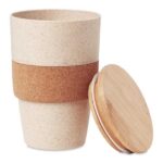 Wheat Straw Cup with Bamboo Lid and Cork Grip