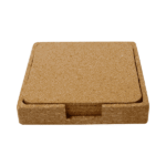 Elnok - Set of 4 Cork Coasters with Cork Stand