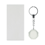 Prestig Glass Round Award Keyring Modern Corporate Gift