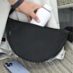 half moon recycled crossbody bag black