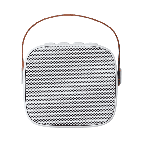 corporate-gift-bluetooth-speaker-with-cables-white Client receiving corporate gift wireless speaker