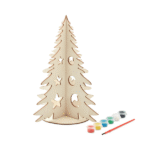 Wooden Christmas tree ornament with paints