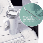 Vacuum insulated reusable straw tumbler