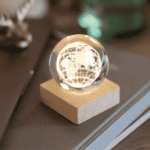 Orbis Glass Globe with LED Light Executive Desk Accessory