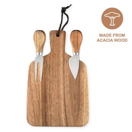 premium wooden serving board with knives corporate gifts