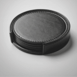 Premium PU leather coasters with holder