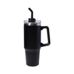 Vacuum insulated reusable straw tumbler