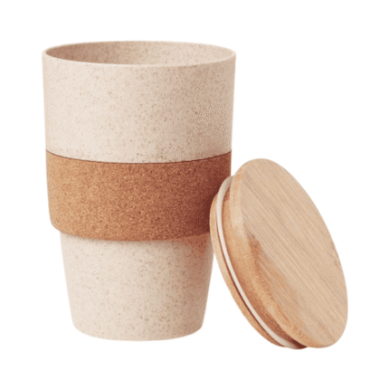 Kaaline - Wheat Straw Cup with Bamboo Lid and Cork Grip