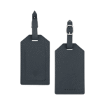 Slim saffiano leather luggage label