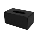 Black PU leather tissue box for executive desks Dubai