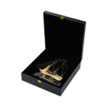 Crystal-sailed golden boat memento