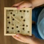 Silver metal ball desk puzzle