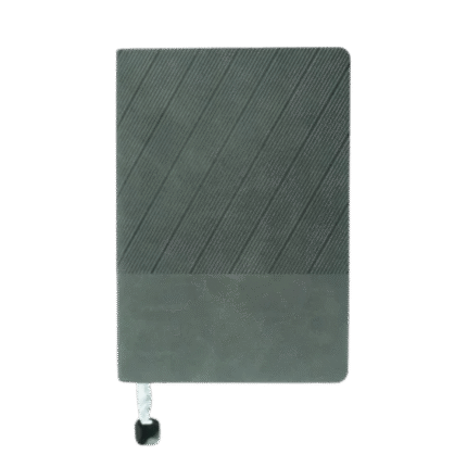 Soft PU cover notebook in A5 size with metal plate