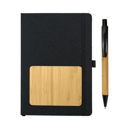 Duo bamboo notebook and pen gift set