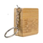Metric Bamboo Keychain with Retractable Tape