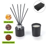 Black matt glass reed diffuser with scented candle
