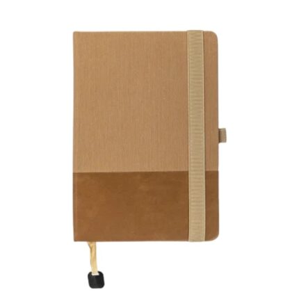 Solid hard cover PU A5 notebook with metal plate